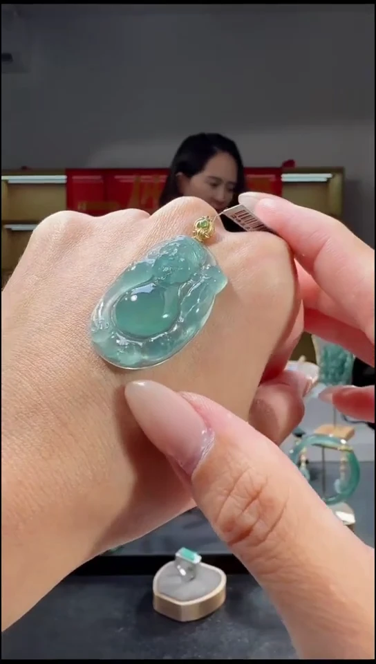 吊坠(不含链)未镶嵌翡翠财神（多样性发其一）