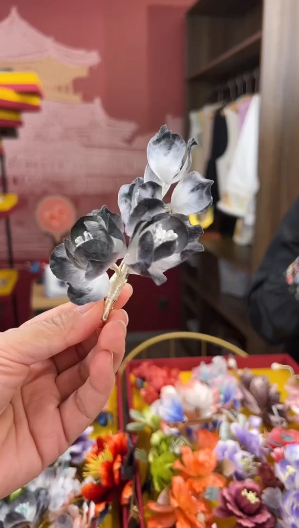 【闪购商品】刺绣非遗绒花（发饰）