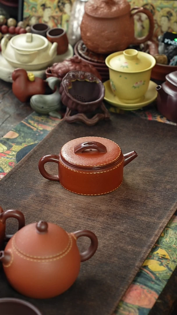 底槽清粉浆仿皮革紫砂汉瓦壶