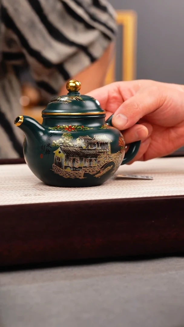 茶壶紫砂苏门答腊青 掇球 忆江南珐琅彩