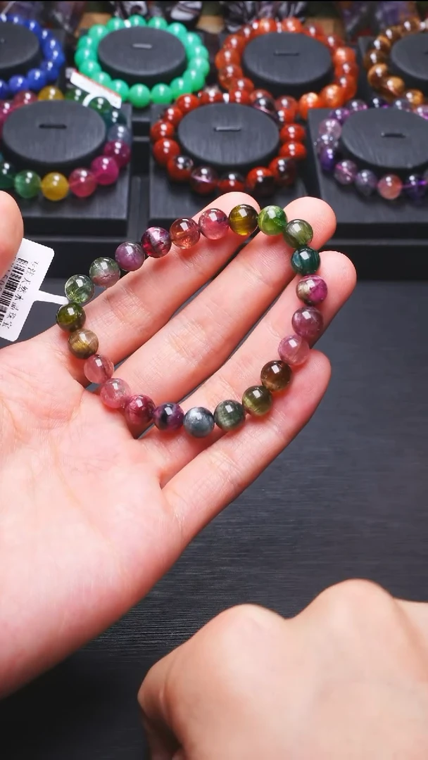 未镶嵌L006猫眼碧玺单圈约8mm碧玺多样性发其一