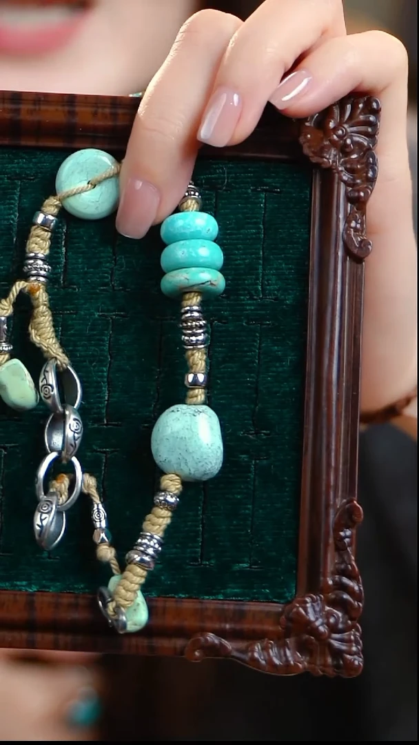 未镶嵌绿松石手链绿松