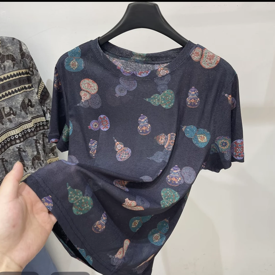 印花圆领七彩葫芦