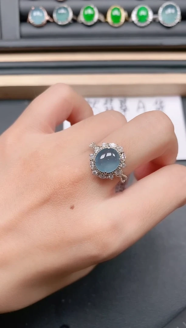 翡翠戒指银S925镶嵌11