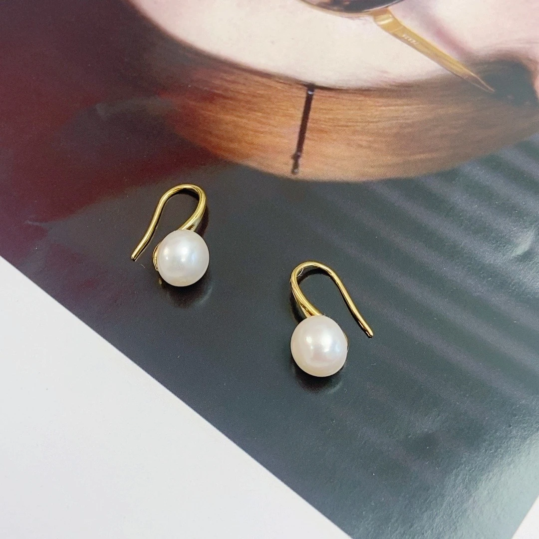 铜合金仿珍珠耳饰 耳饰- DSN设计师款8-9mm高跟鞋法式优雅（1049）