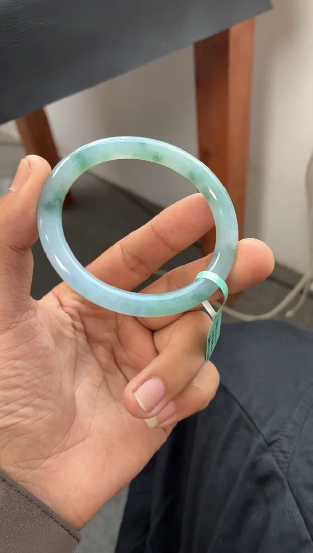 未镶嵌手镯翡翠莫奈花园冰胶条 13号 贵妃圆条 51-52正圈