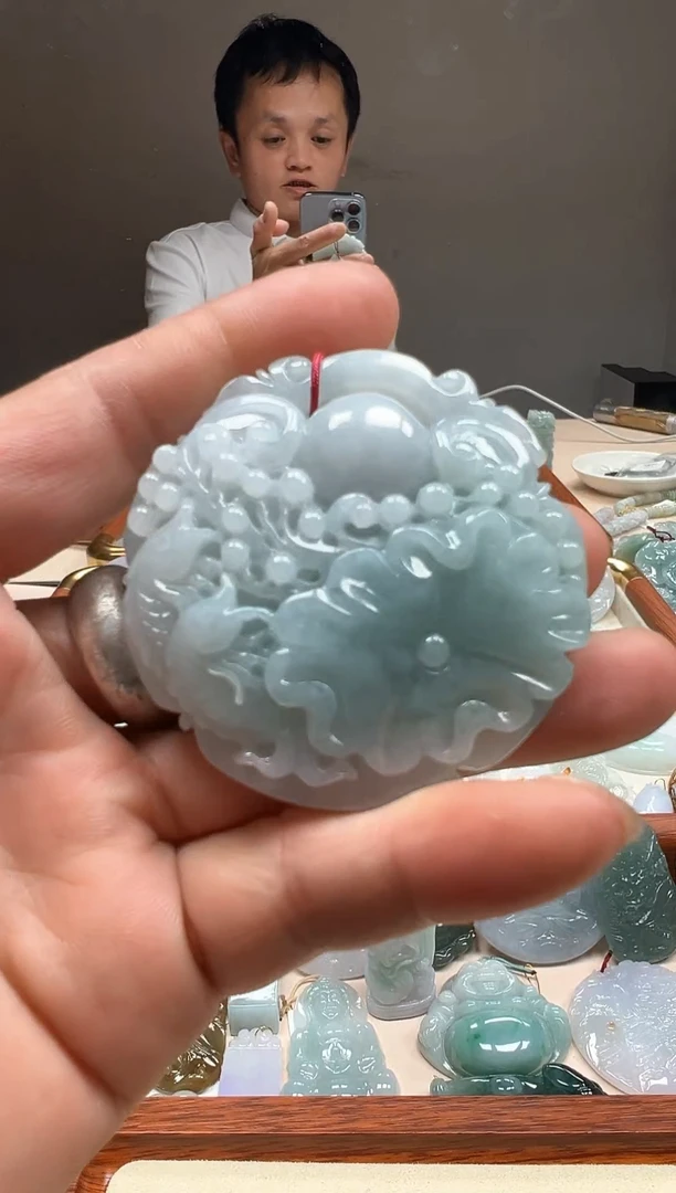 吊坠(不含链)未镶嵌翡翠天然缅甸翡翠A货厚装鱼牌