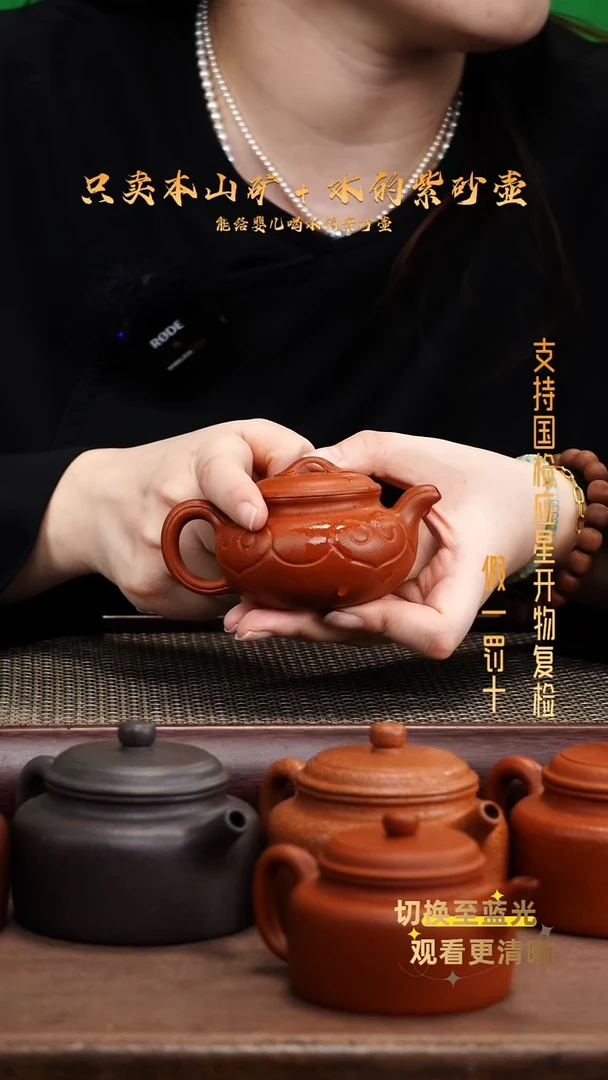 茶壶紫砂全手工朱泥仿古如意
