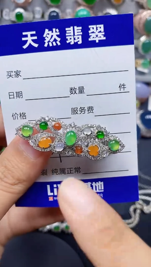 翡翠银S925镶嵌颈饰0224