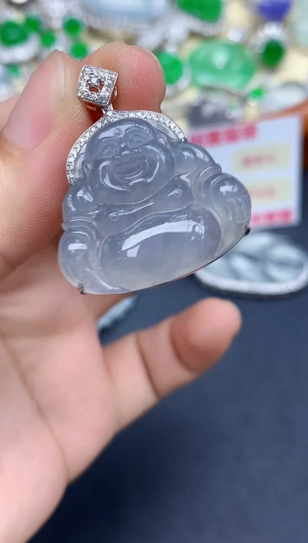 颈饰18K金镶嵌翡翠462-中国好珍宝