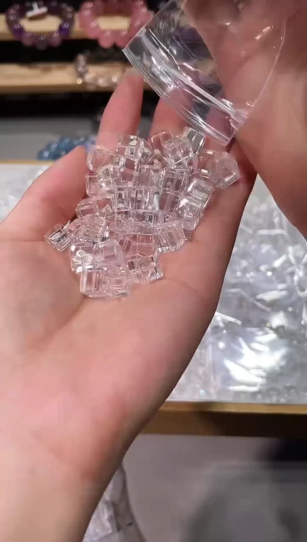 水晶手链未镶嵌A174白水晶方糖一组2颗 8mm 多样性发一