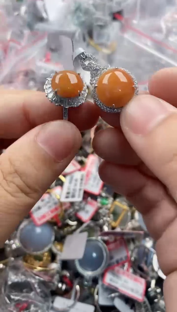银S925镶嵌戒指翡翠444    9