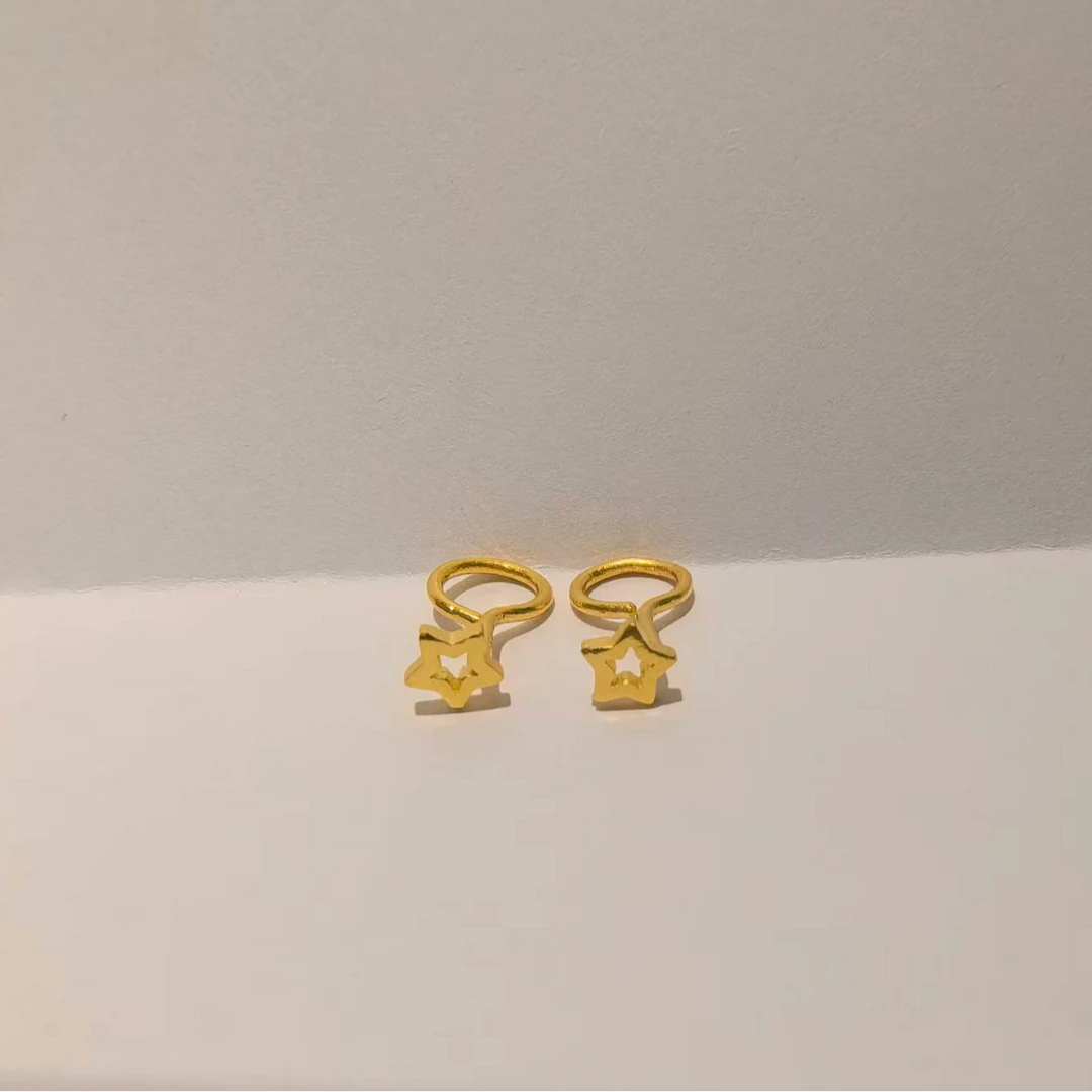 CBAI/菜百HD足金耳钉足金