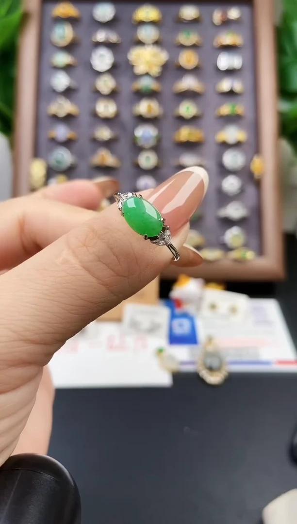 银S925镶嵌戒指翡翠21