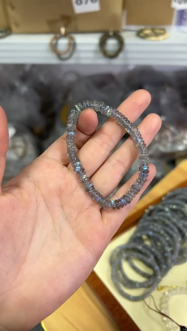 【闪购商品】月光石手链未镶嵌灰月光蝶珠算盘珠手链[3270]