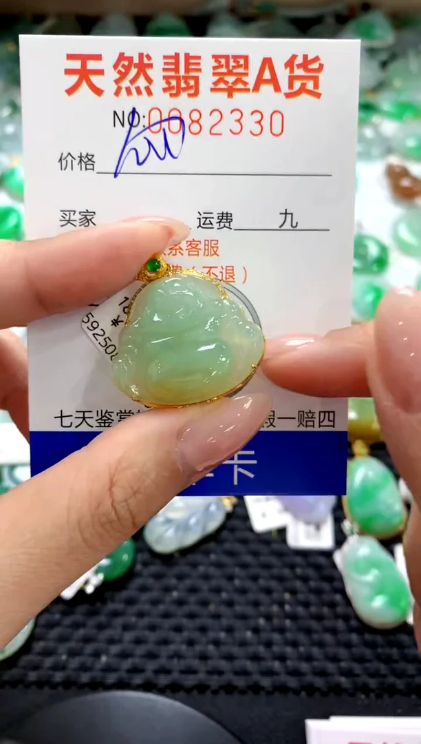 翡翠18K金镶嵌颈饰1