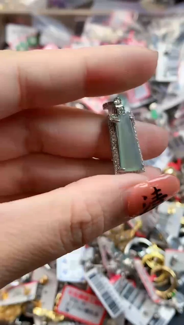 银S925镶嵌戒指翡翠天然A货缅甸翡翠