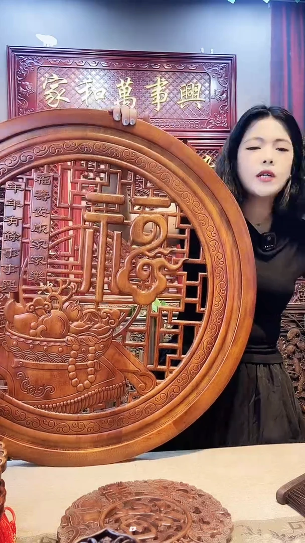 香樟木80cm聚宝盆祥云福