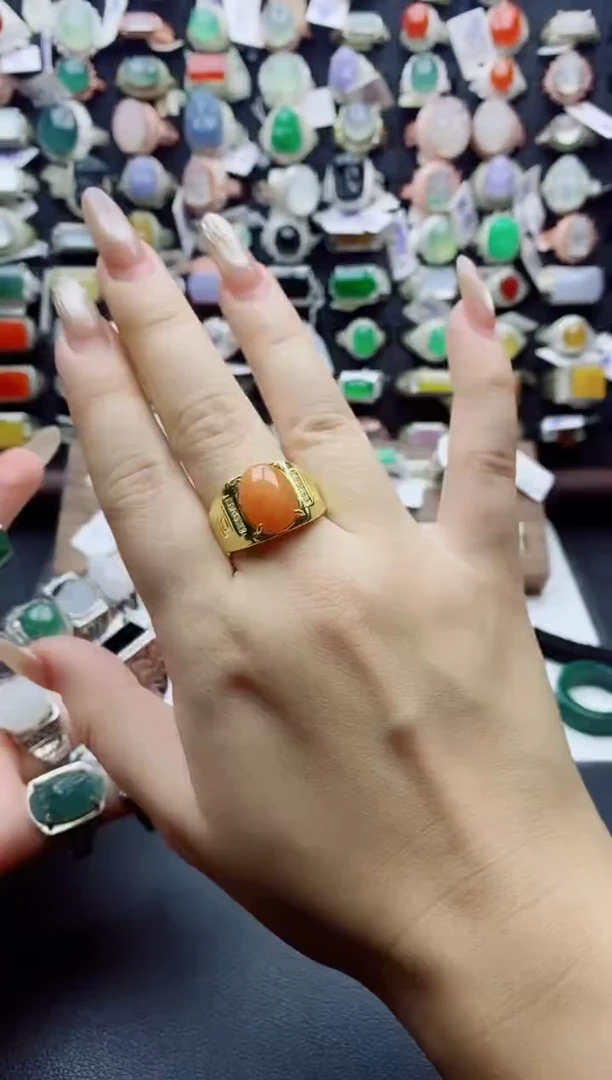 未镶嵌戒指翡翠天然翡翠男戒