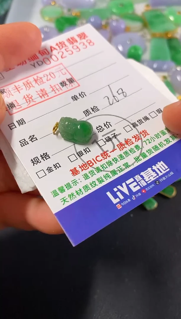 吊坠(不含链)18K金镶嵌翡翠这*貔貅