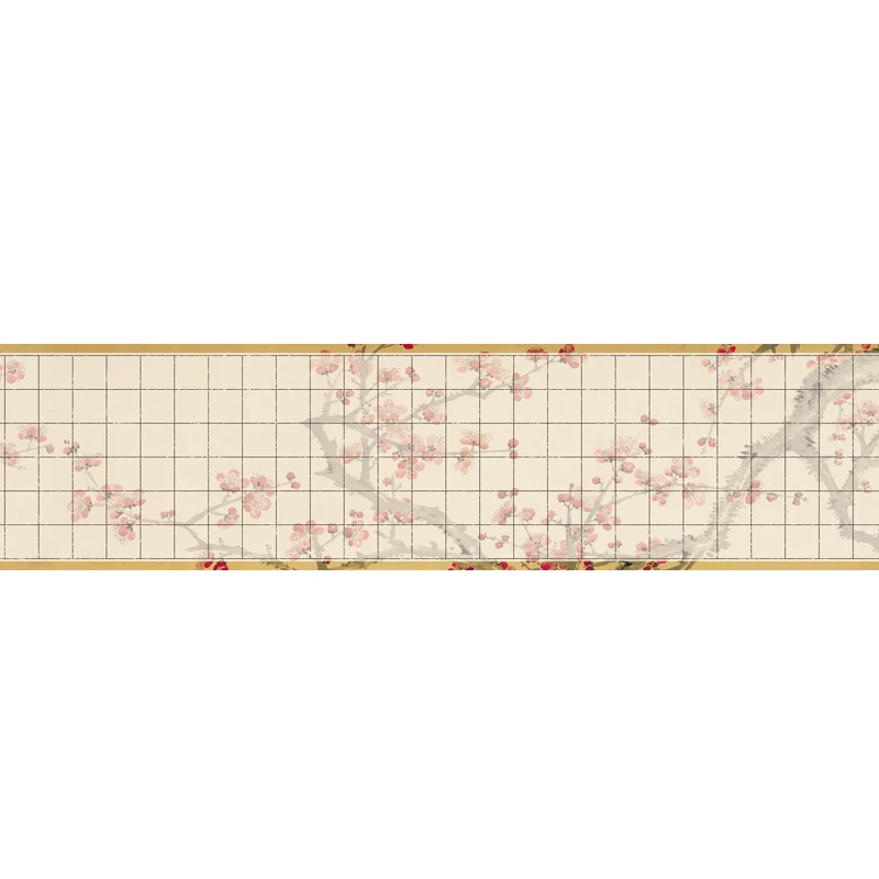【 梅笺格韵 5cm格子】26号 蜡染长卷 34*10米