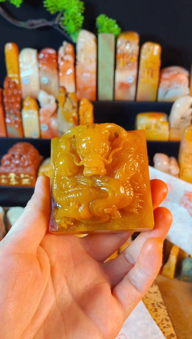 老挝石印石手工篆刻《受命于天既寿永昌》