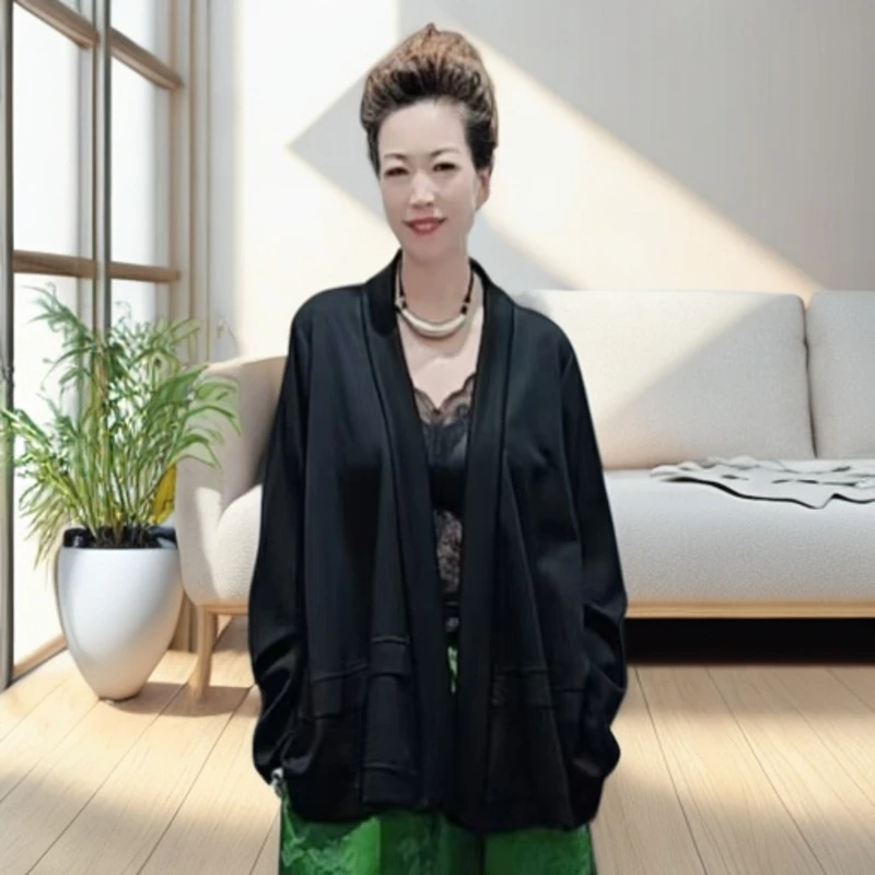 秋季时尚中长款纯色休闲网红立领静奢风宽松潮流女士短外套