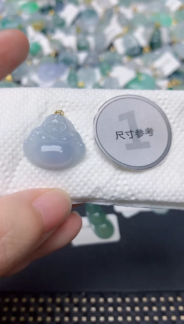 颈饰18K金镶嵌翡翠天然缅甸A货翡翠