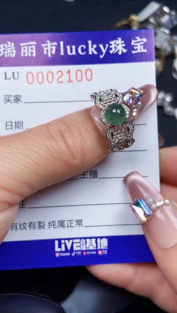 翡翠银S925镶嵌颈饰2100