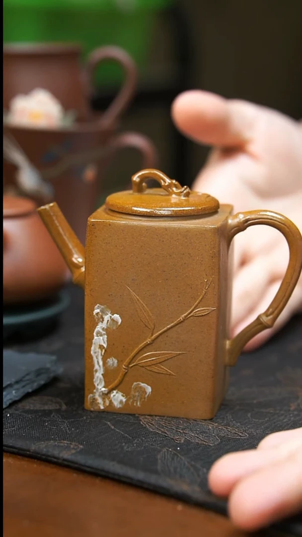 茶壶紫砂柴烧四方壶
