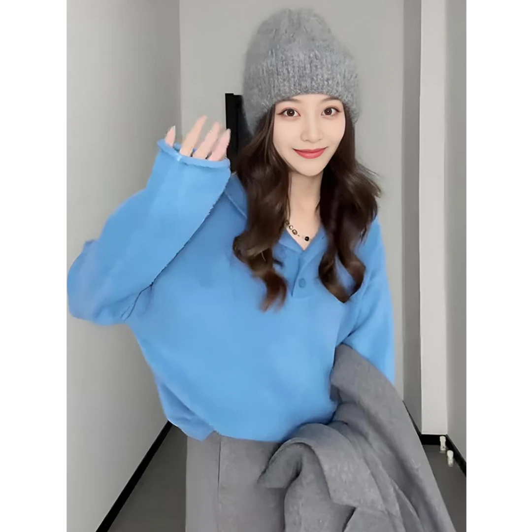 软糯连帽大码显瘦毛衣女秋冬季胖mm宽松慵懒风内搭外穿针织衫上衣