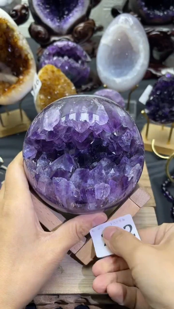 未镶嵌大型摆件（非配饰）紫晶212号开口笑