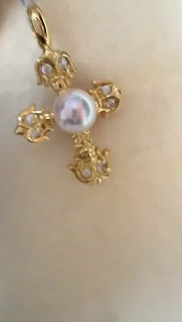 颈饰银S925镶嵌海水珍珠吊坠