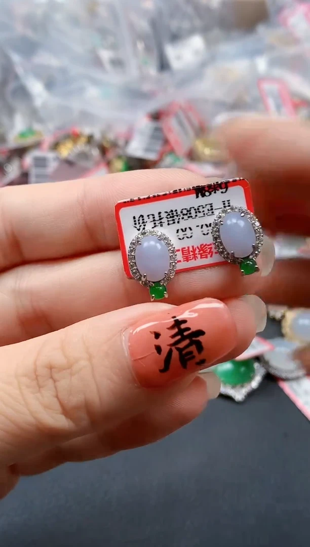 银S925镶嵌戒指翡翠天然A货缅甸翡翠