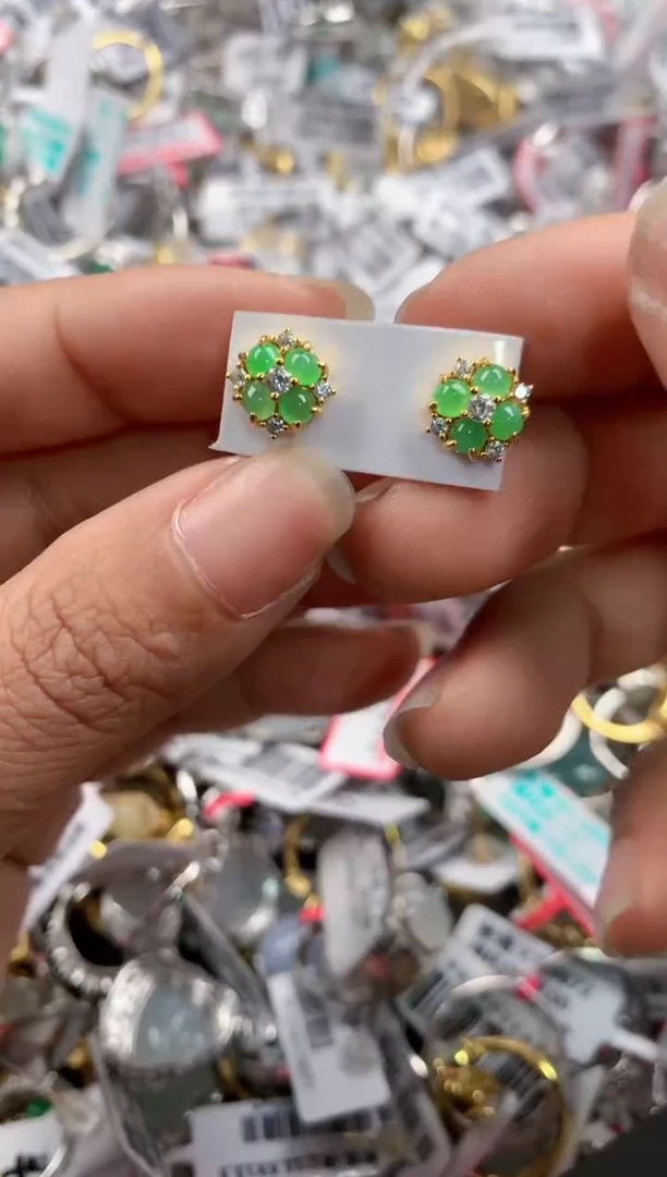 银S925镶嵌戒指翡翠888----5