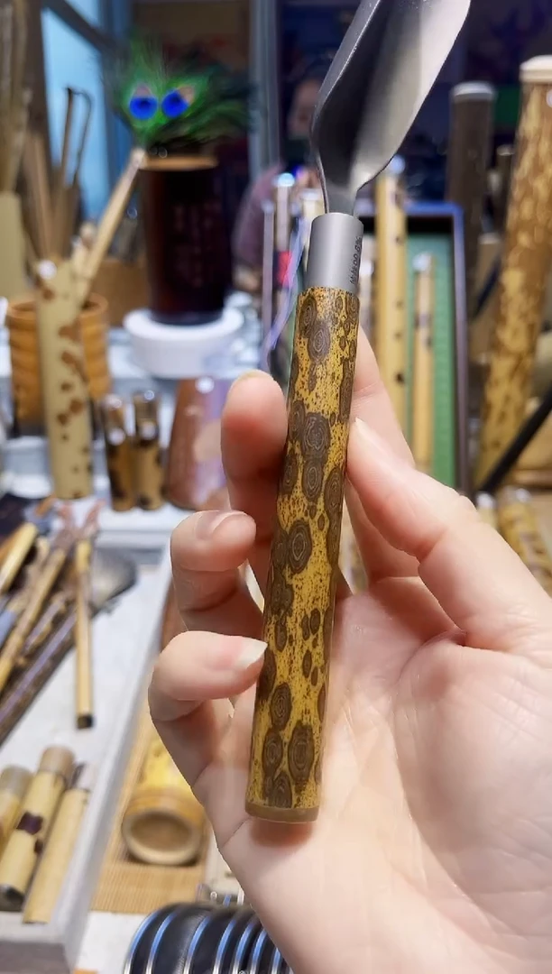 浮***！纯钛梅鹿竹茶铲一个
