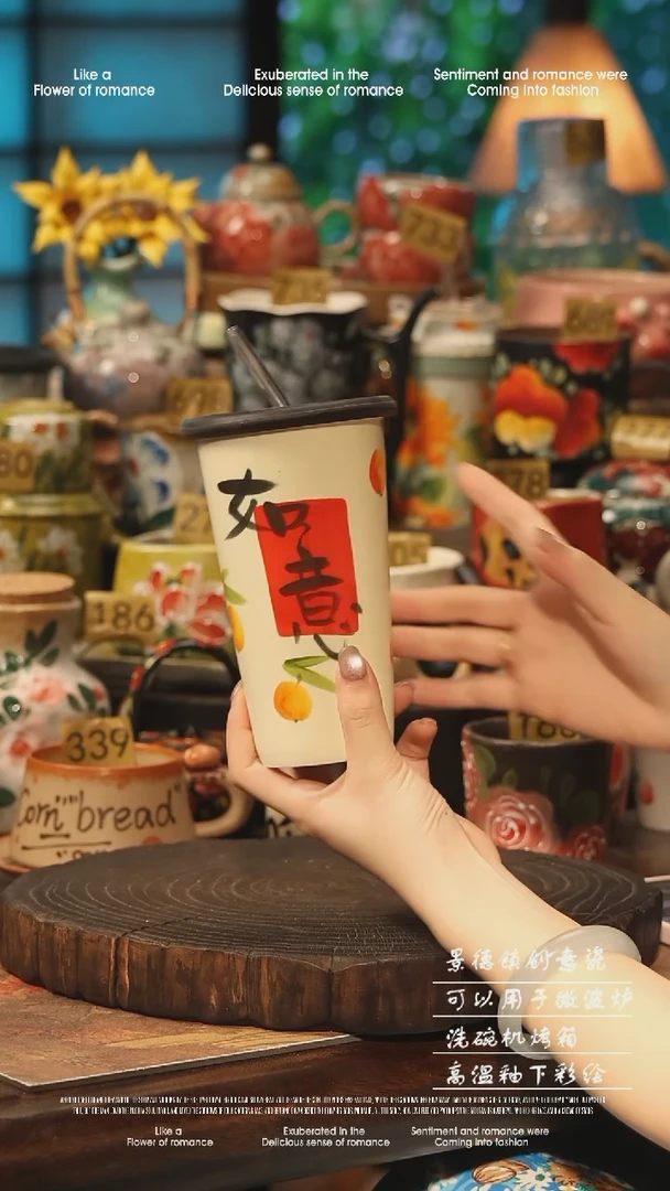 陶瓷景德镇高温釉下彩手工手绘款式