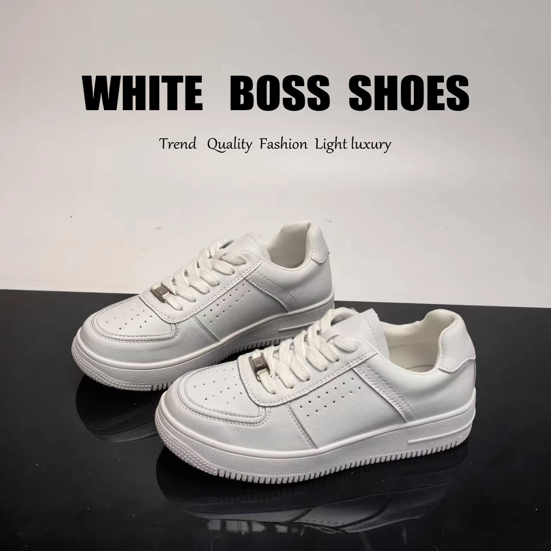 春季时尚新款休闲板鞋厚底百搭小白鞋女鞋舒适低帮休闲鞋 668-17