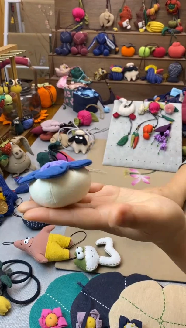 布艺柿子挂件（米色）