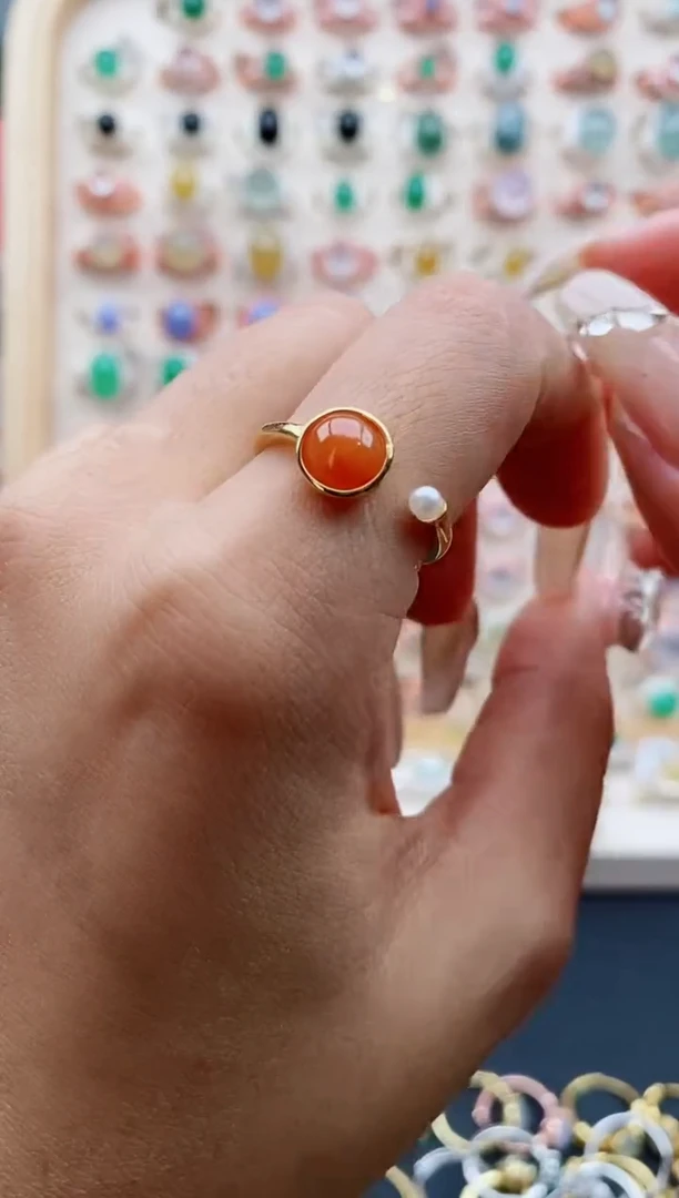 【闪购商品】翡翠戒指银S925镶嵌缅甸天然A货翡翠111  7+9