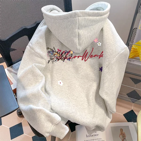 重磅500克纯棉秋冬季高级感ins加绒加厚连帽卫衣时尚男女同款宽松