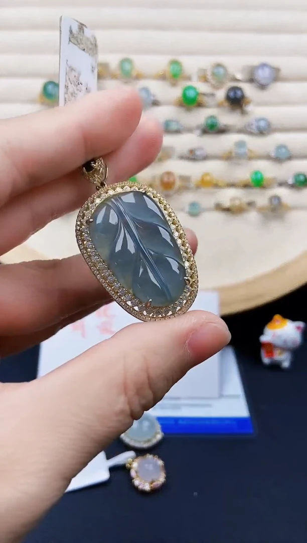 翡翠银S925镶嵌颈饰21