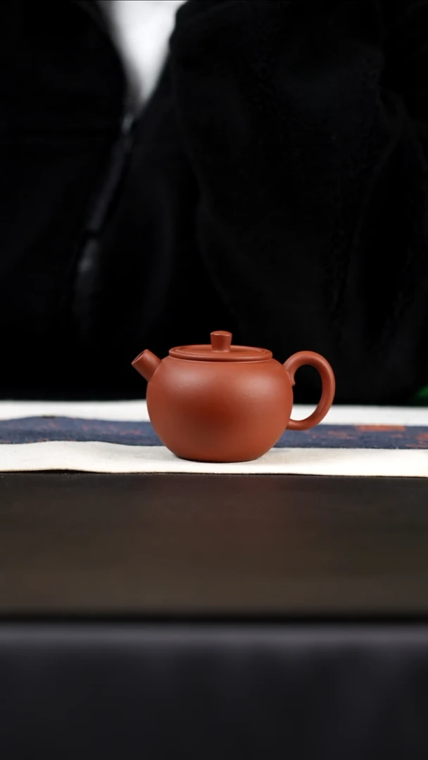 茶壶紫砂朱砂红泥小苹果