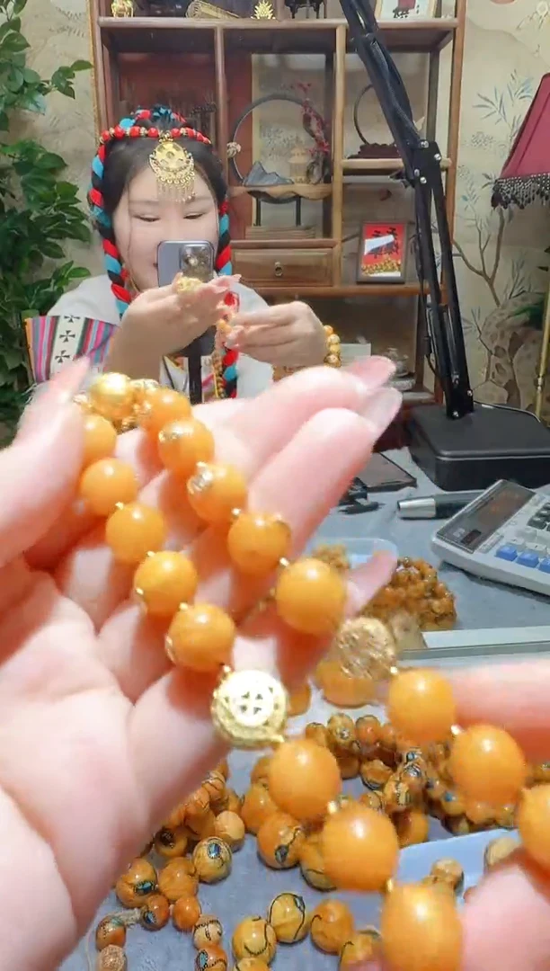 蜜蜡颈饰未镶嵌8578天然蜜蜡珠宝奇石全都保真