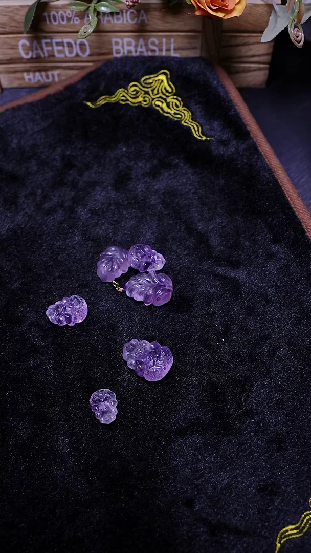 吊坠(不含链)未镶嵌水晶A0015-紫水晶小九吊坠-多样性发其一