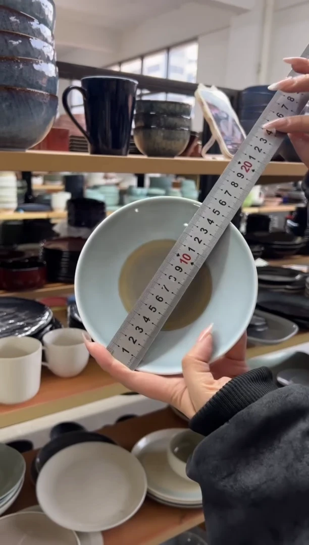 新骨瓷082 瑕疵 明微蓝 6寸 棕心 骨碟