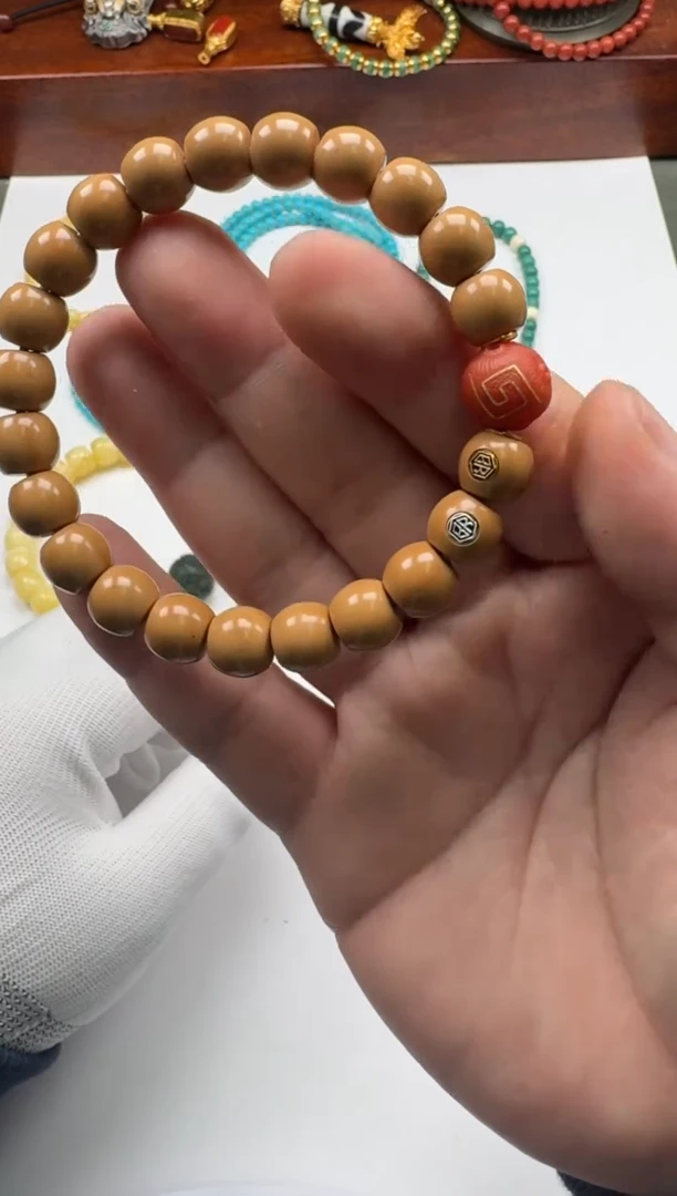 【闪购商品】核桃手串18K金镶嵌手串手串