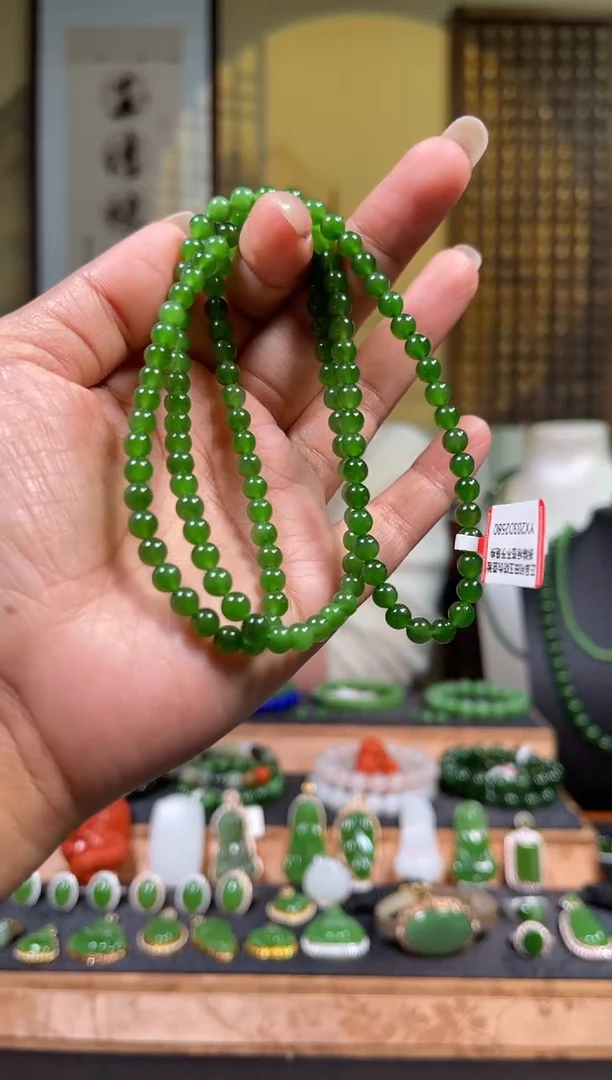 颈饰未镶嵌和田玉±5mm小精品冰底起胶项链