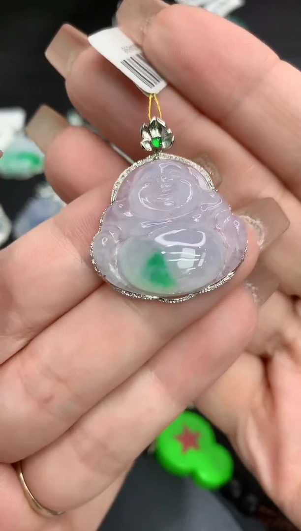 吊坠(不含链)18K金镶嵌翡翠111