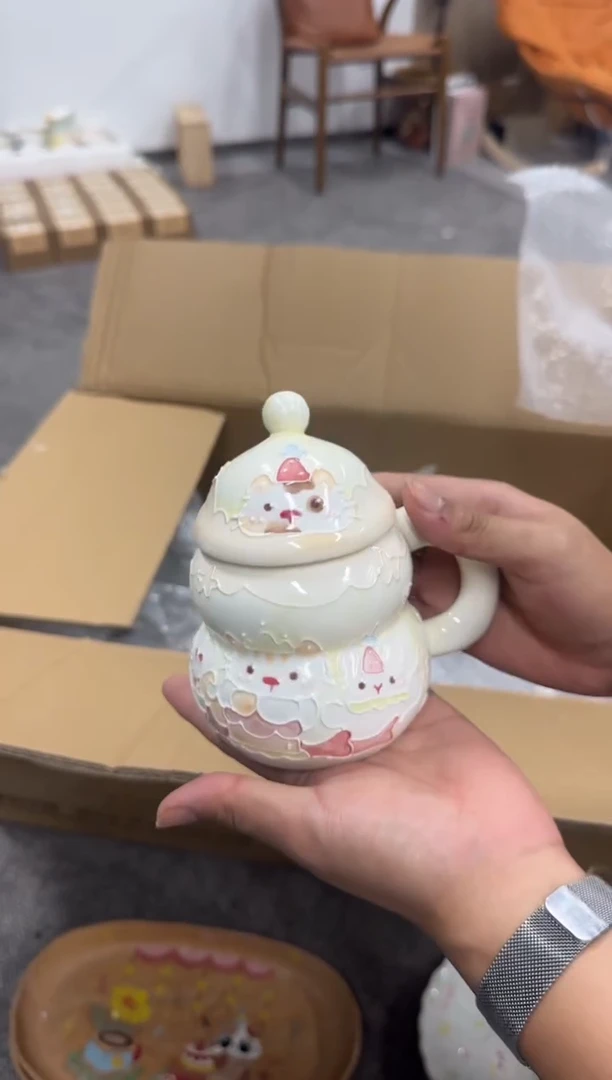 高温釉下彩冰激凌杯
